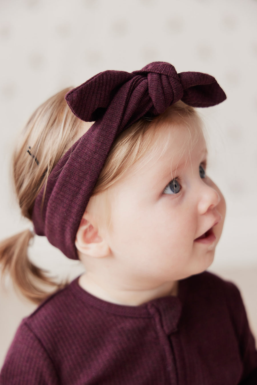 Organic Cotton Modal Headband - Sugar Plum Marle Childrens Headband from Jamie Kay NZ