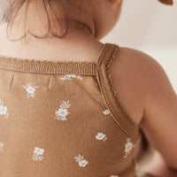 Organic Cotton Bridget Singlet Bodysuit - Polly Bronze Childrens Bodysuit from Jamie Kay NZ