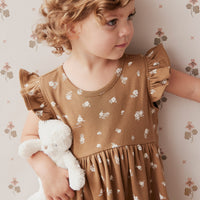 Organic Cotton Ada Dress - Polly Bronze Childrens Dress from Jamie Kay NZ