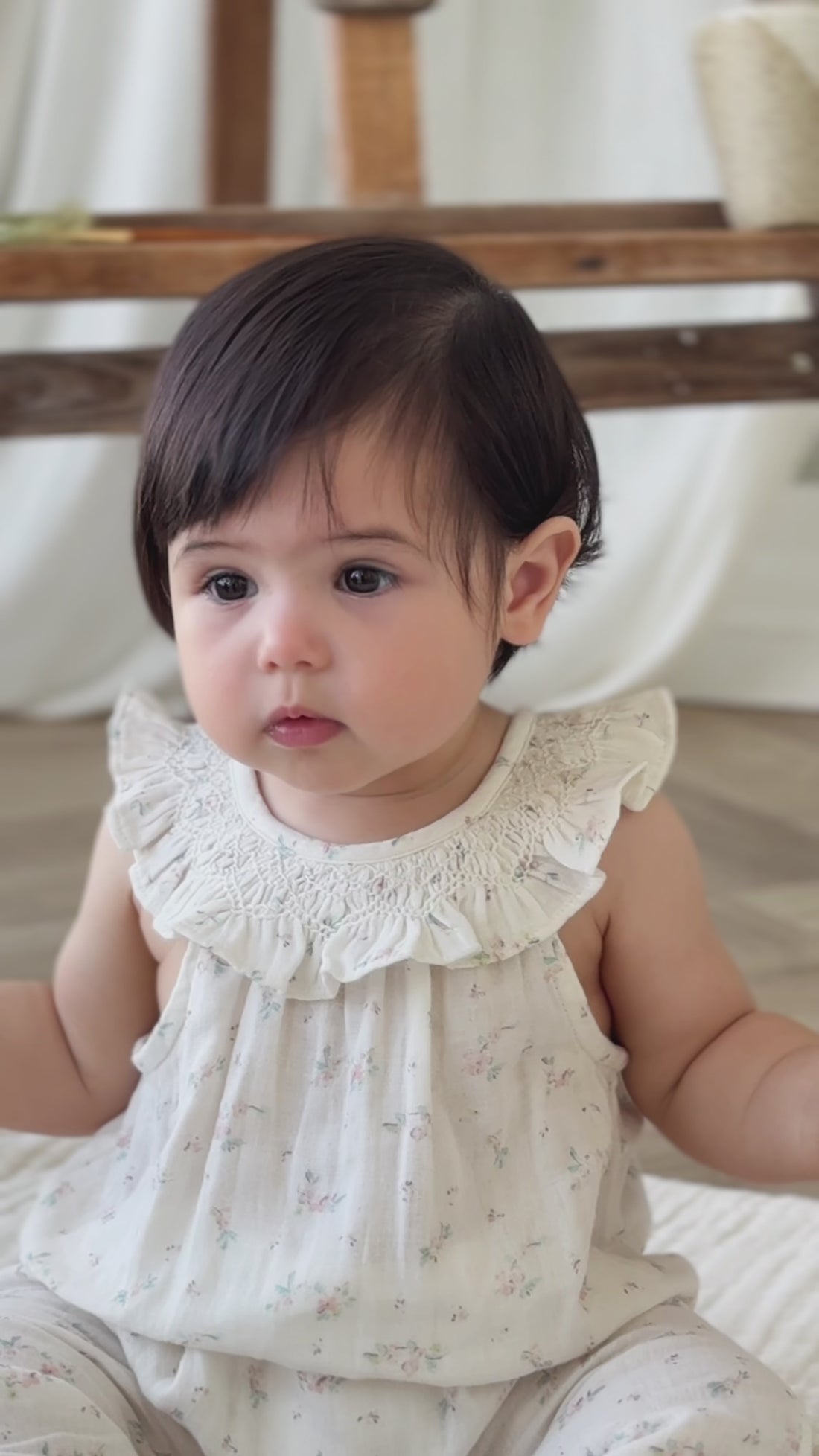 Organic Cotton Muslin Kodi Playsuit - Solange Snow Childrens Playsuit from Jamie Kay NZ