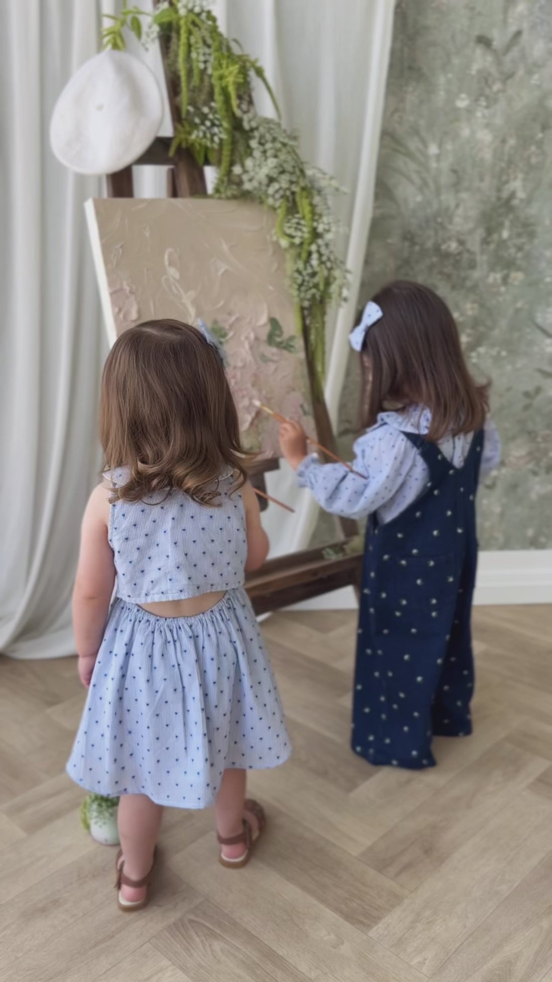 Organic Cotton Wisteria Dress - Mon Amour Stripe Indigo Childrens Dress from Jamie Kay NZ
