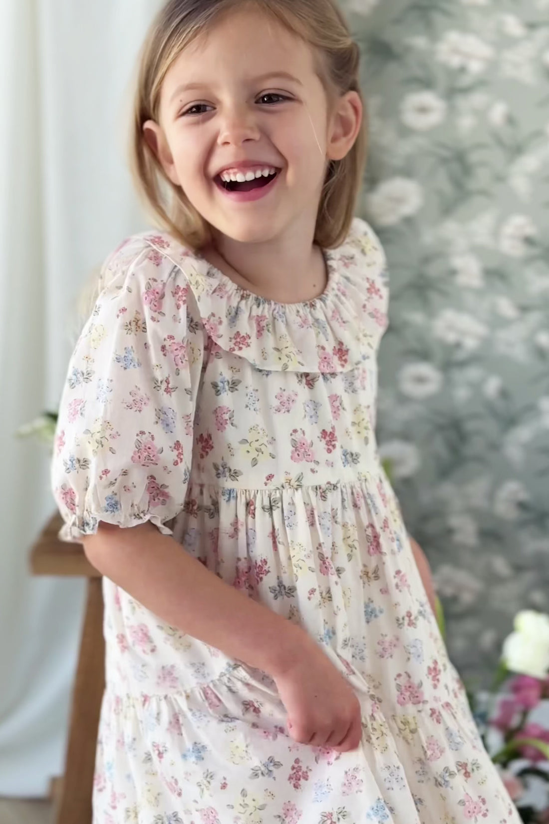 Organic Cotton Cassidy Playsuit - Morgan Vanilla Childrens Pants from Jamie Kay NZ