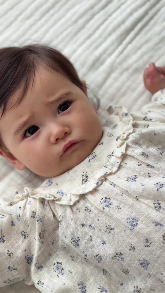 Organic Cotton Frill Bloomer - Juniper Fields Blue Childrens Bloomer from Jamie Kay NZ