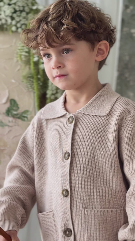 Ford Knit Jacket - Sand Childrens jacket from Jamie Kay NZ