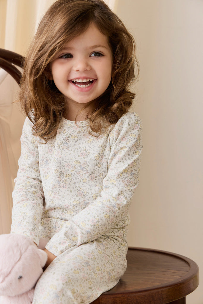 Organic Cotton Louisella Long Sleeve Pyjama Set-Cottage Garden Childrens Pyjama from Jamie Kay NZ