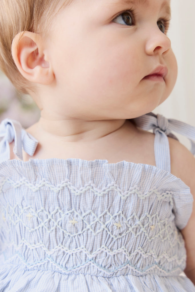 Organic Cotton Desiree Playsuit - Petite Check Childrens Playsuit from Jamie Kay NZ