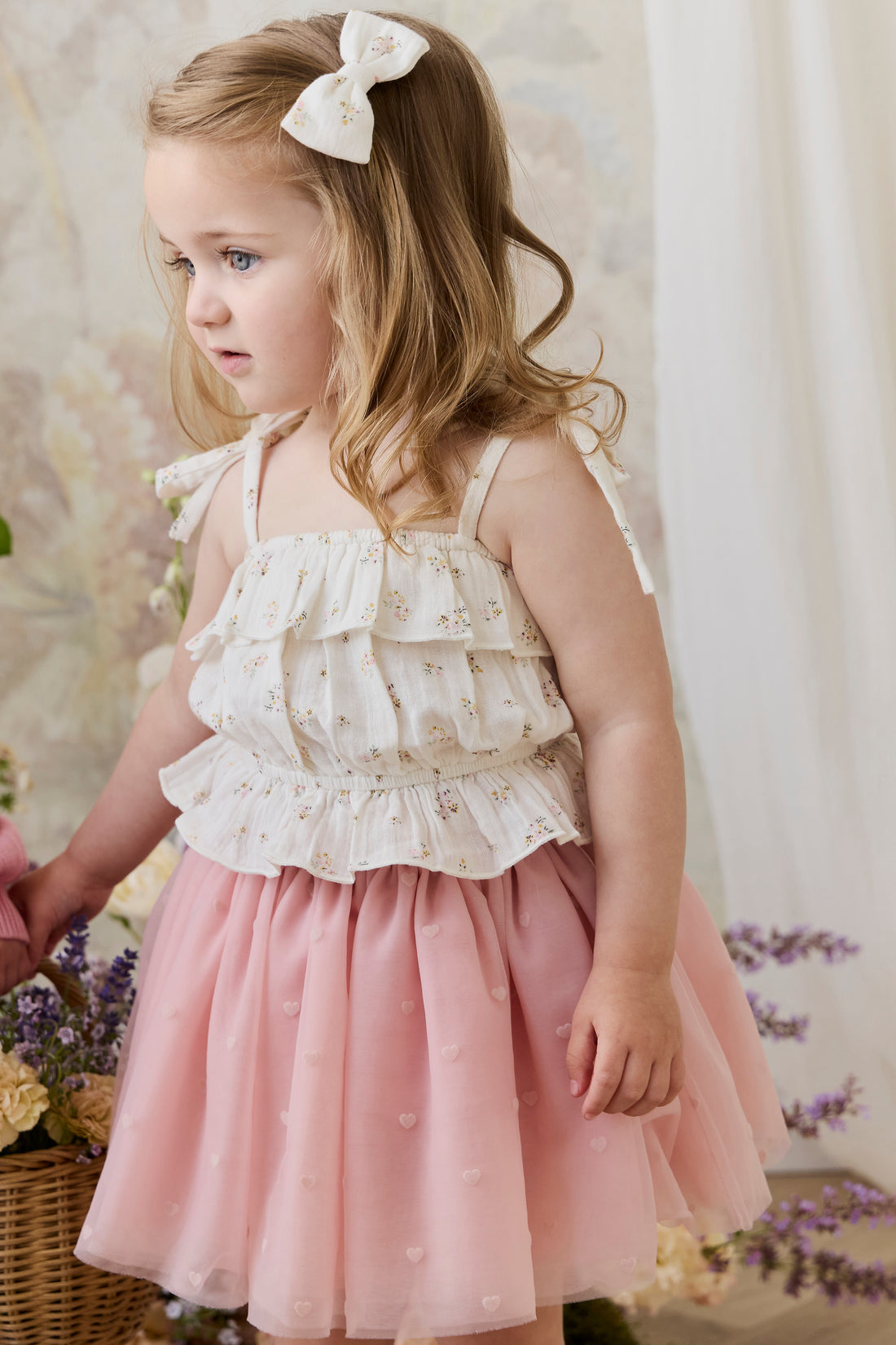 Lottie Skirt - Petite Heart Carnation Childrens Skirt from Jamie Kay NZ