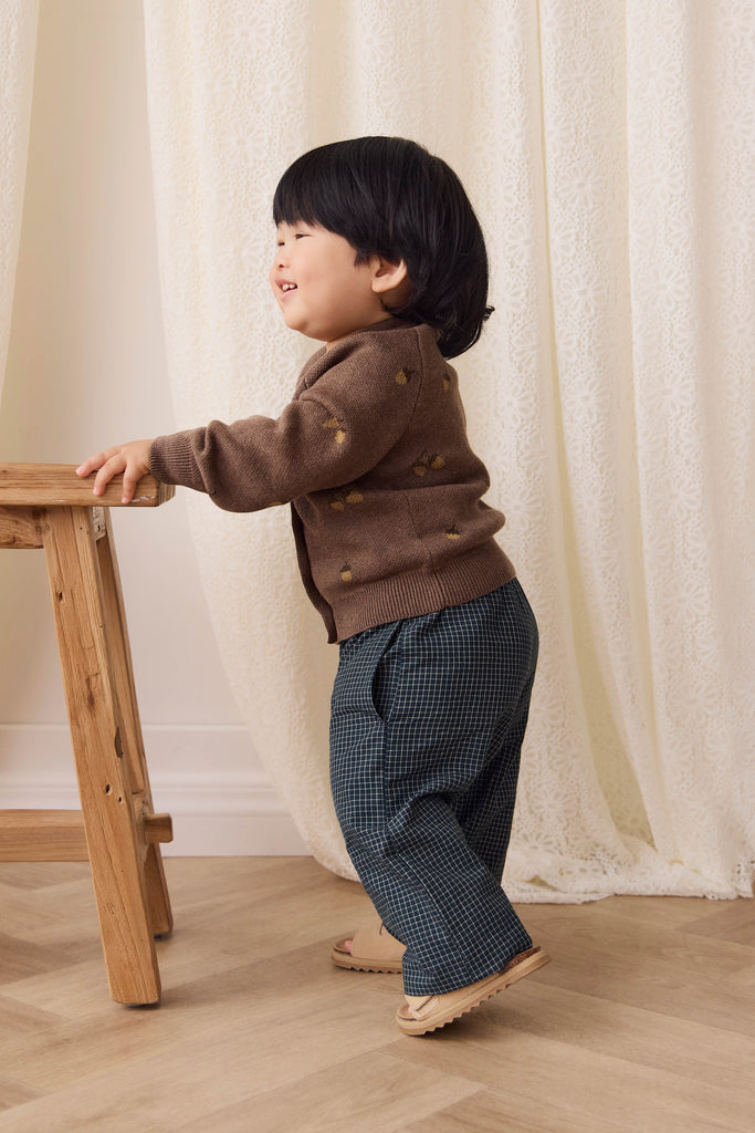 Organic Cotton Kingston Pant - Forest Grid Childrens Pant from Jamie Kay NZ