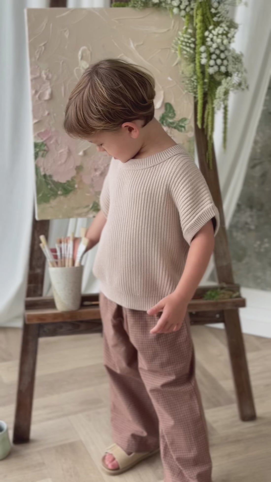 Virgil Knit Vest - Sand Childrens Vest from Jamie Kay NZ