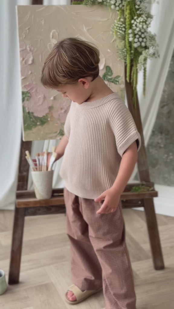 Virgil Knit Vest - Sand Childrens Vest from Jamie Kay NZ