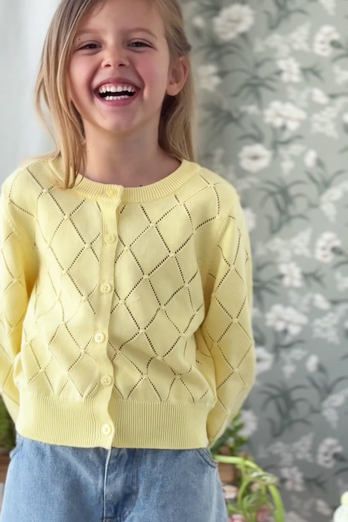 Lyla Knitted Cardigan - Lemonade Childrens Cardigan from Jamie Kay NZ