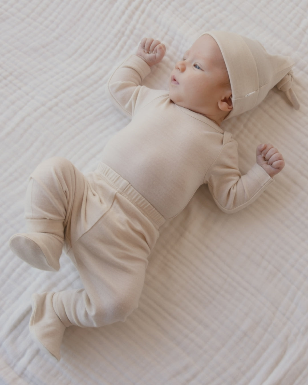 Merino Long Sleeve Envelope Bodysuit - Natural Childrens Bodysuit from Jamie Kay NZ