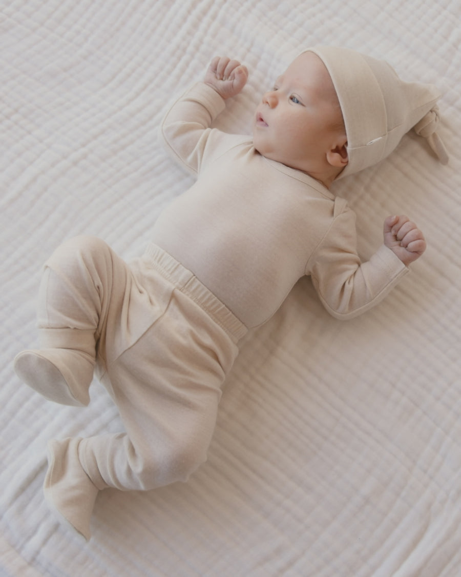 Merino Long Sleeve Envelope Bodysuit - Natural Childrens Bodysuit from Jamie Kay NZ