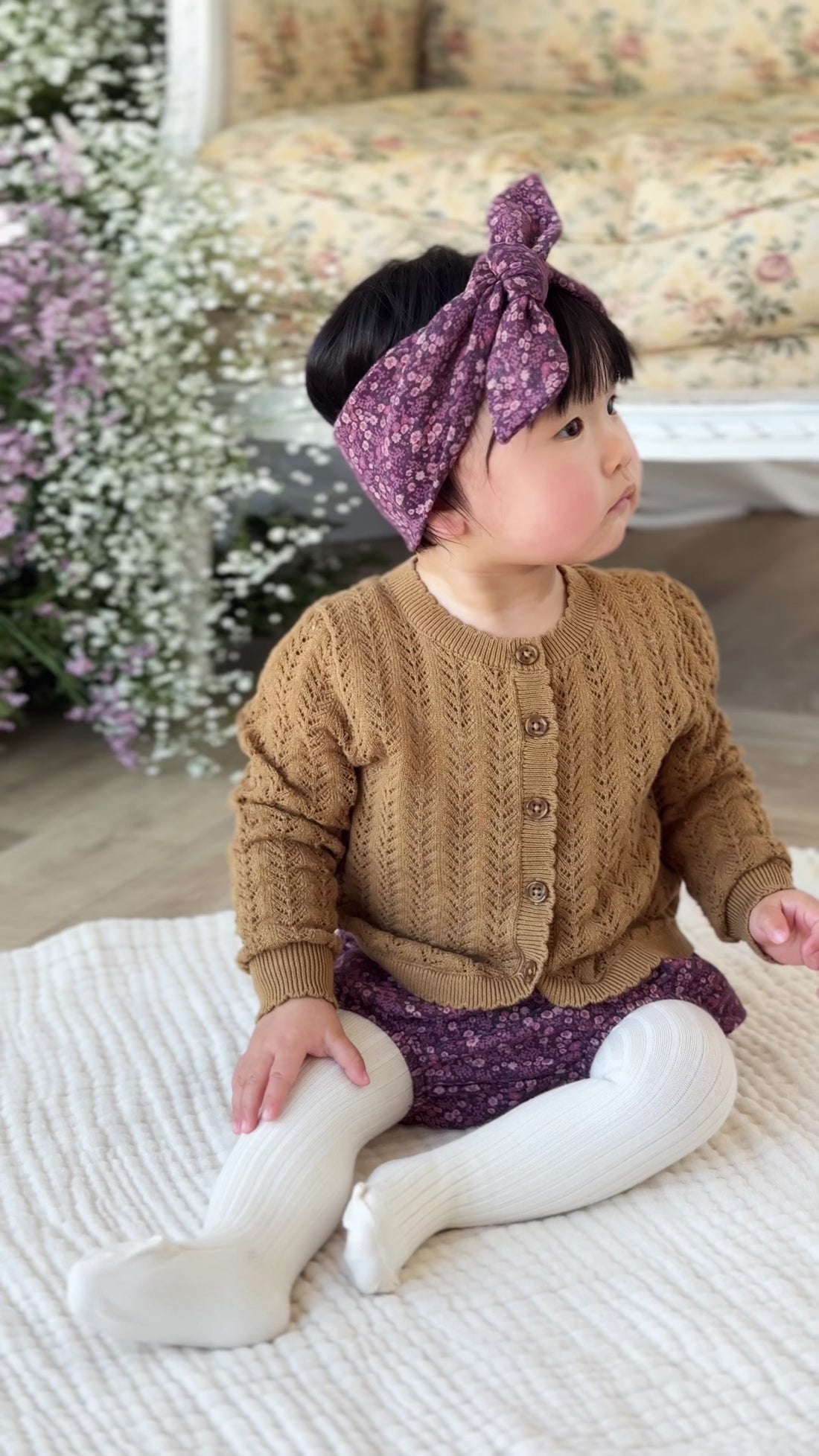 Maxine Knitted Cardigan - Antique Bronze Childrens Cardigan from Jamie Kay NZ