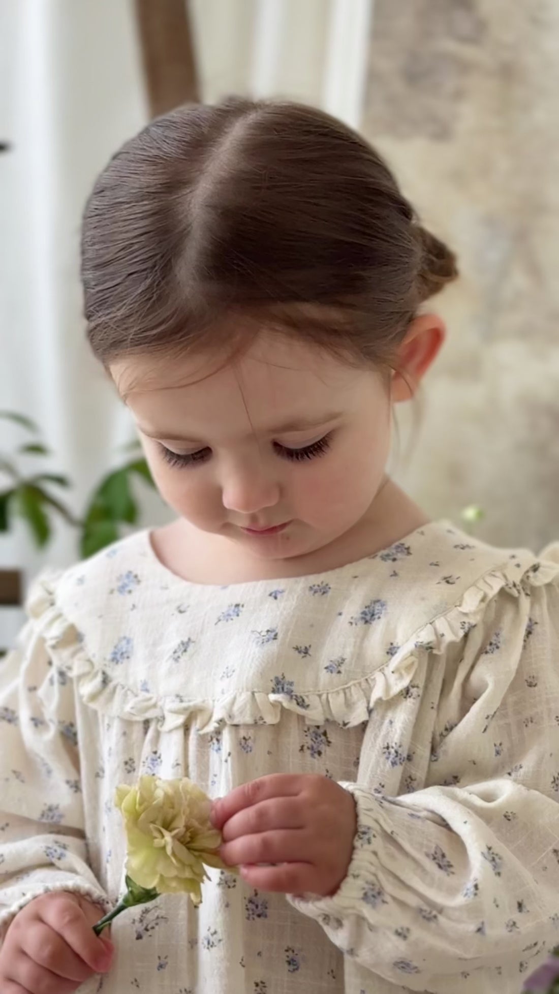 Organic Cotton Nathalie Blouse - Juniper Fields Blue Childrens Top from Jamie Kay NZ