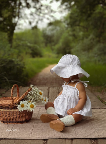 Organic Cotton Ariel Top - Marguerite Egret Childrens Top from Jamie Kay NZ