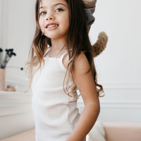 Organic Cotton Modal Elastane Singlet - Milk - Everyday Childrens Singlet from Jamie Kay