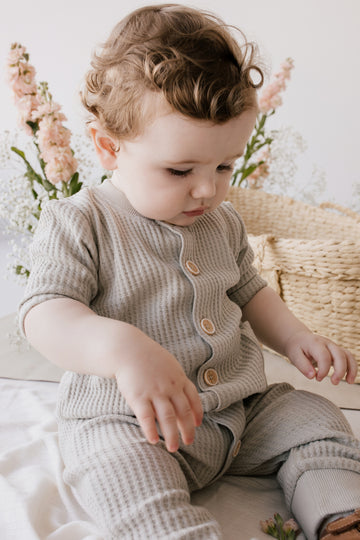 Organic Cotton Waffle Finn Onepiece - Agate Childrens Onepiece from Jamie Kay NZ
