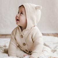 Sebastian Knitted Cardigan/Jacket - Oatmeal Marle Childrens Cardigan from Jamie Kay NZ