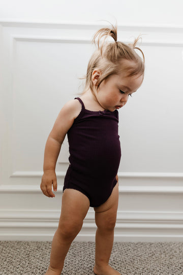 Organic Cotton Modal Singlet Bodysuit  - Fig Childrens Singlet Bodysuit from Jamie Kay NZ