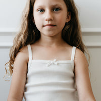 Organic Cotton Modal Elastane Singlet - Milk - Everyday Childrens Singlet from Jamie Kay