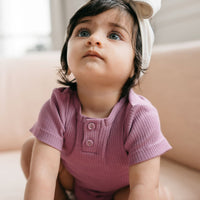 Organic Cotton Modal Lilian Headband - Dusky Rose Childrens Headband from Jamie Kay NZ