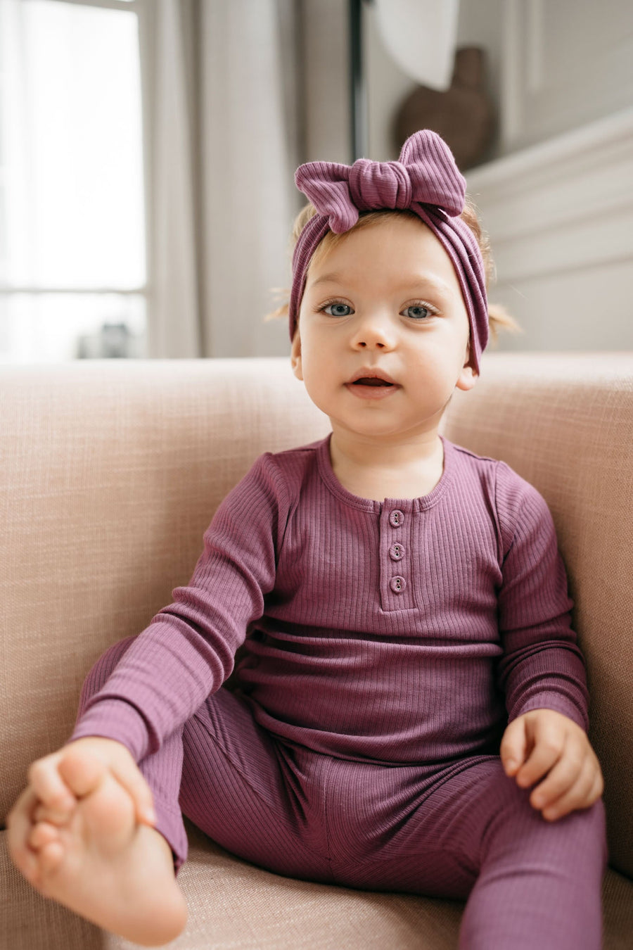 Organic Cotton Modal Lilian Headband - Elderberry Childrens Headband from Jamie Kay NZ