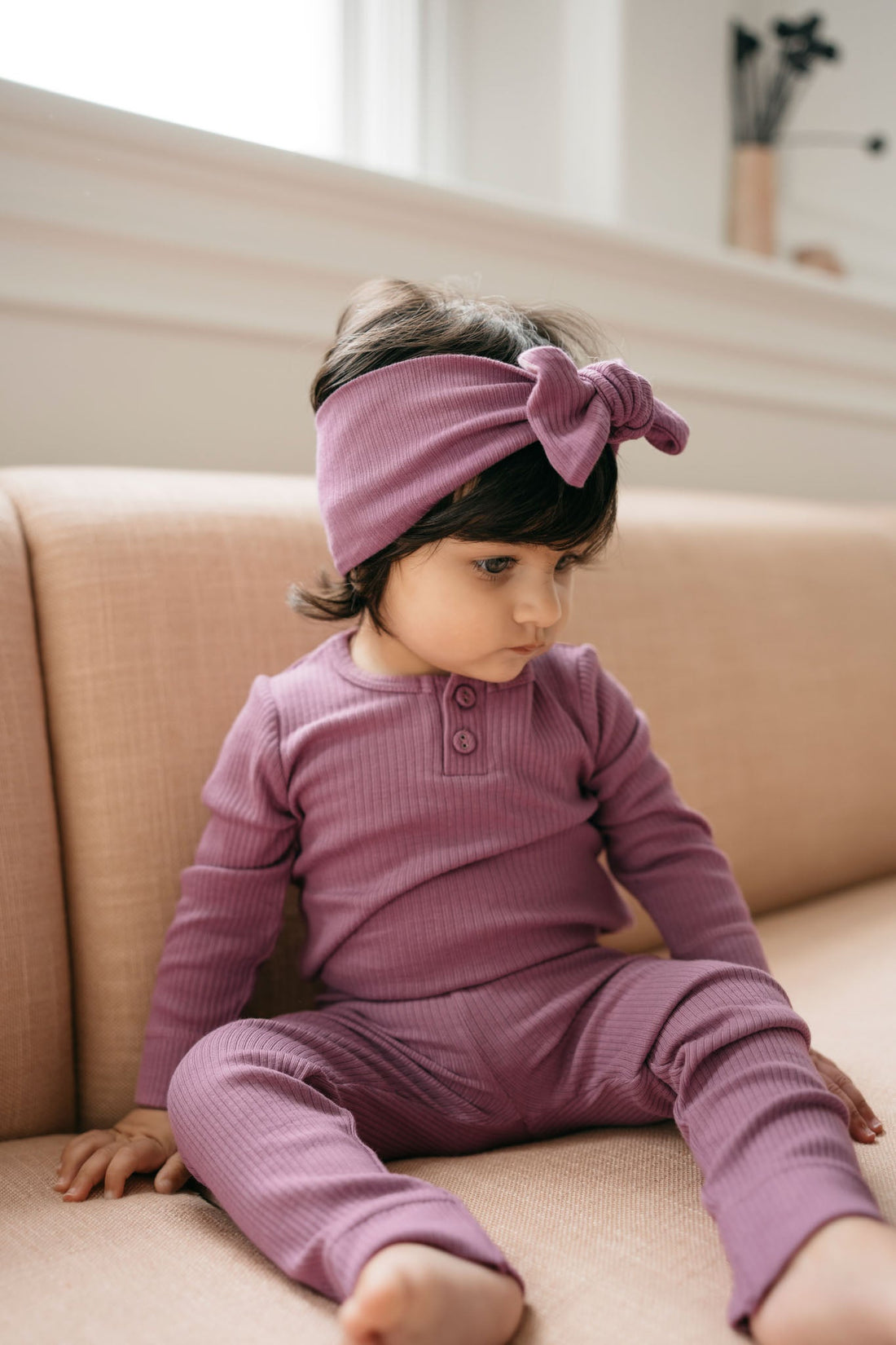 Organic Cotton Modal Lilian Headband - Elderberry Childrens Headband from Jamie Kay NZ