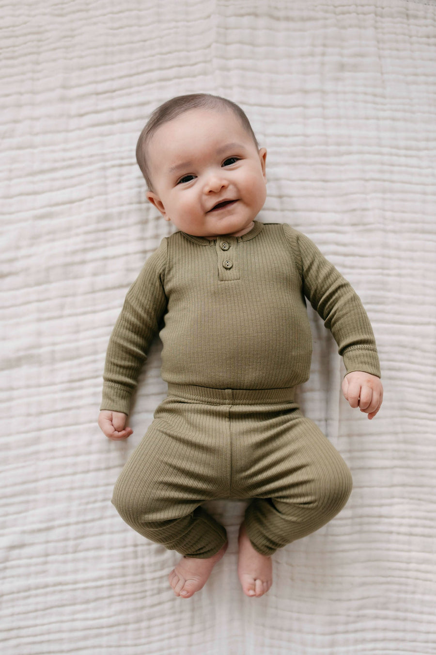 Organic Cotton Modal Long Sleeve Bodysuit - Herb Childrens Bodysuit from Jamie Kay NZ