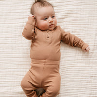 Organic Cotton Modal Long Sleeve Bodysuit - Desert Childrens Bodysuit from Jamie Kay NZ