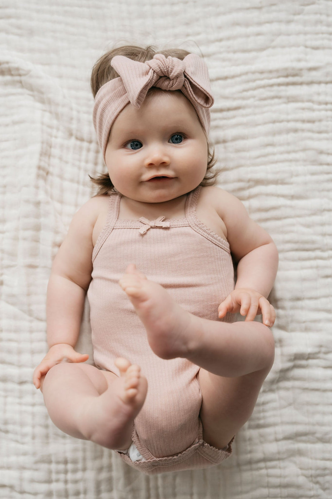 Organic Cotton Modal Singlet Bodysuit - Dusky Rose Childrens Bodysuit from Jamie Kay NZ