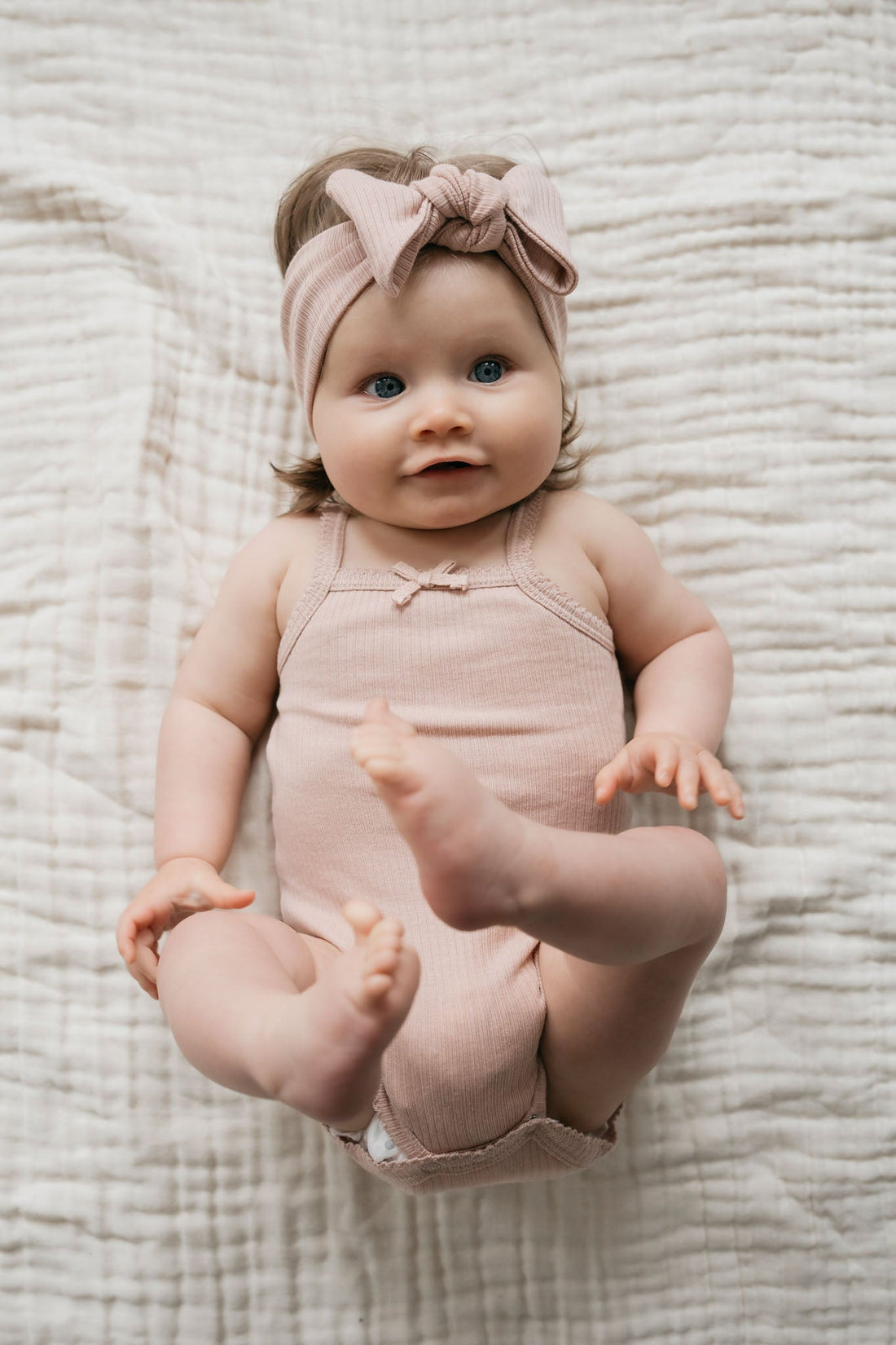 Organic Cotton Modal Singlet Bodysuit - Dusky Rose Childrens Bodysuit from Jamie Kay NZ