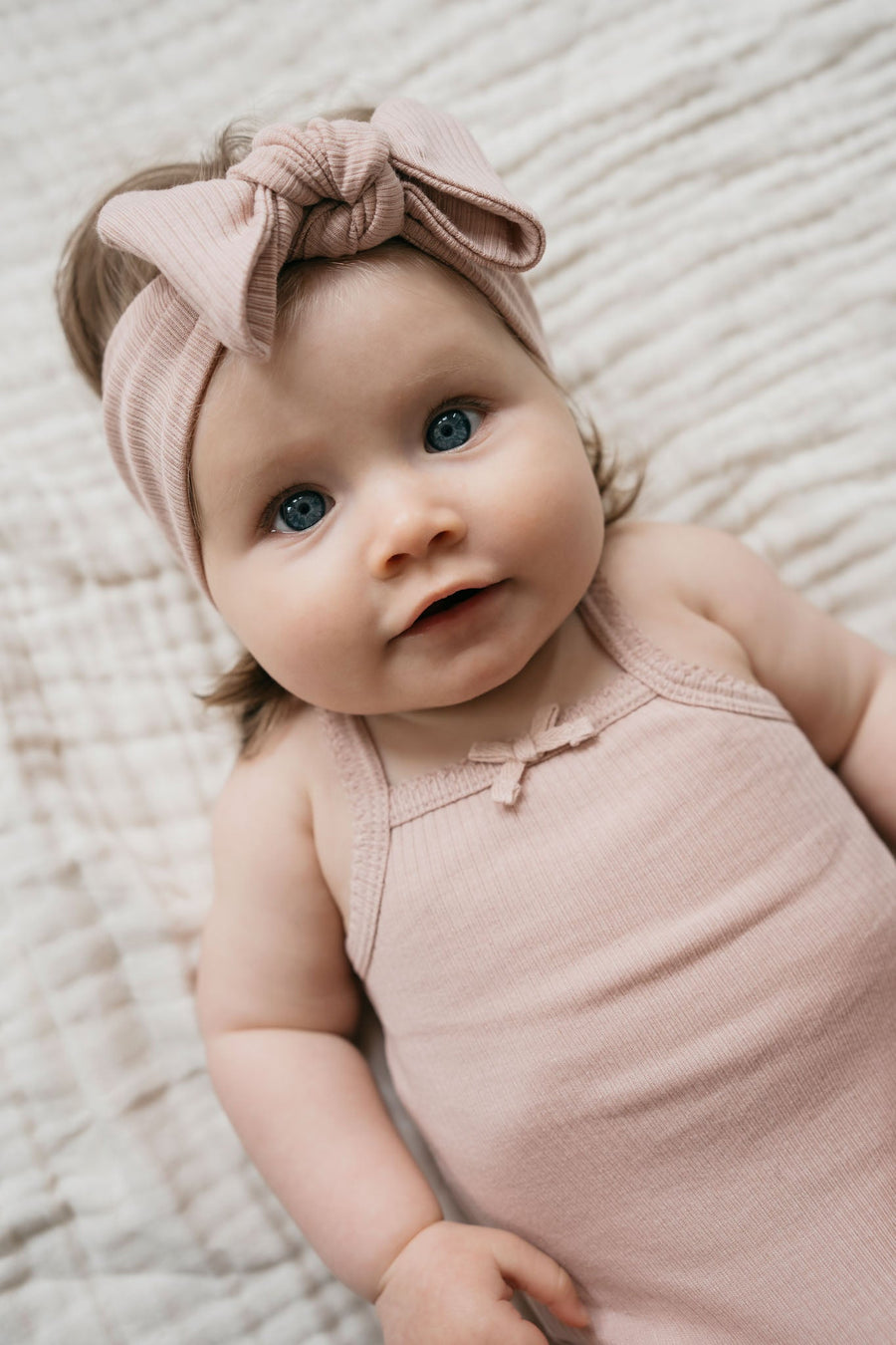 Organic Cotton Modal Singlet Bodysuit - Dusky Rose Childrens Bodysuit from Jamie Kay NZ