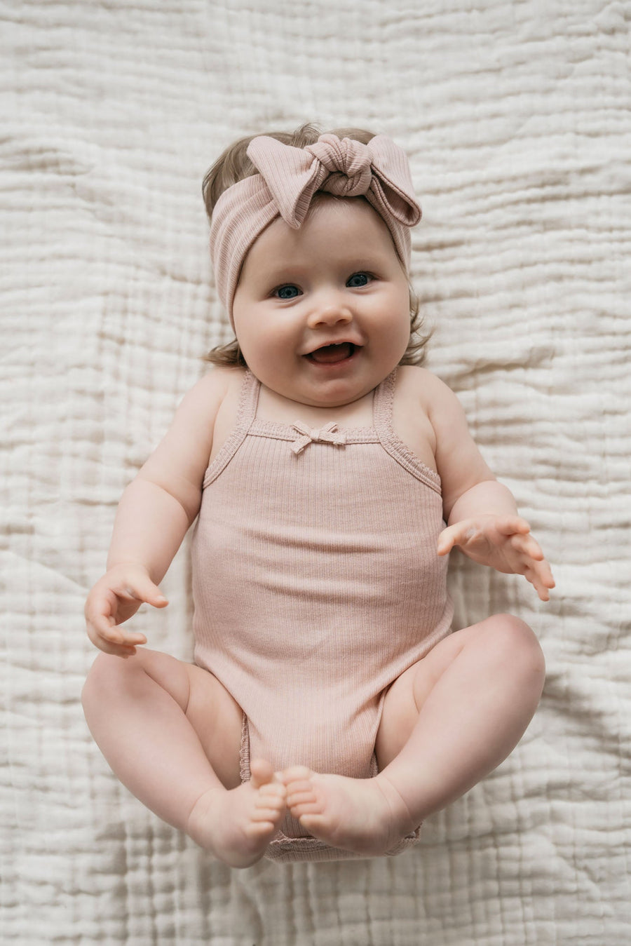 Organic Cotton Modal Singlet Bodysuit - Dusky Rose Childrens Bodysuit from Jamie Kay NZ