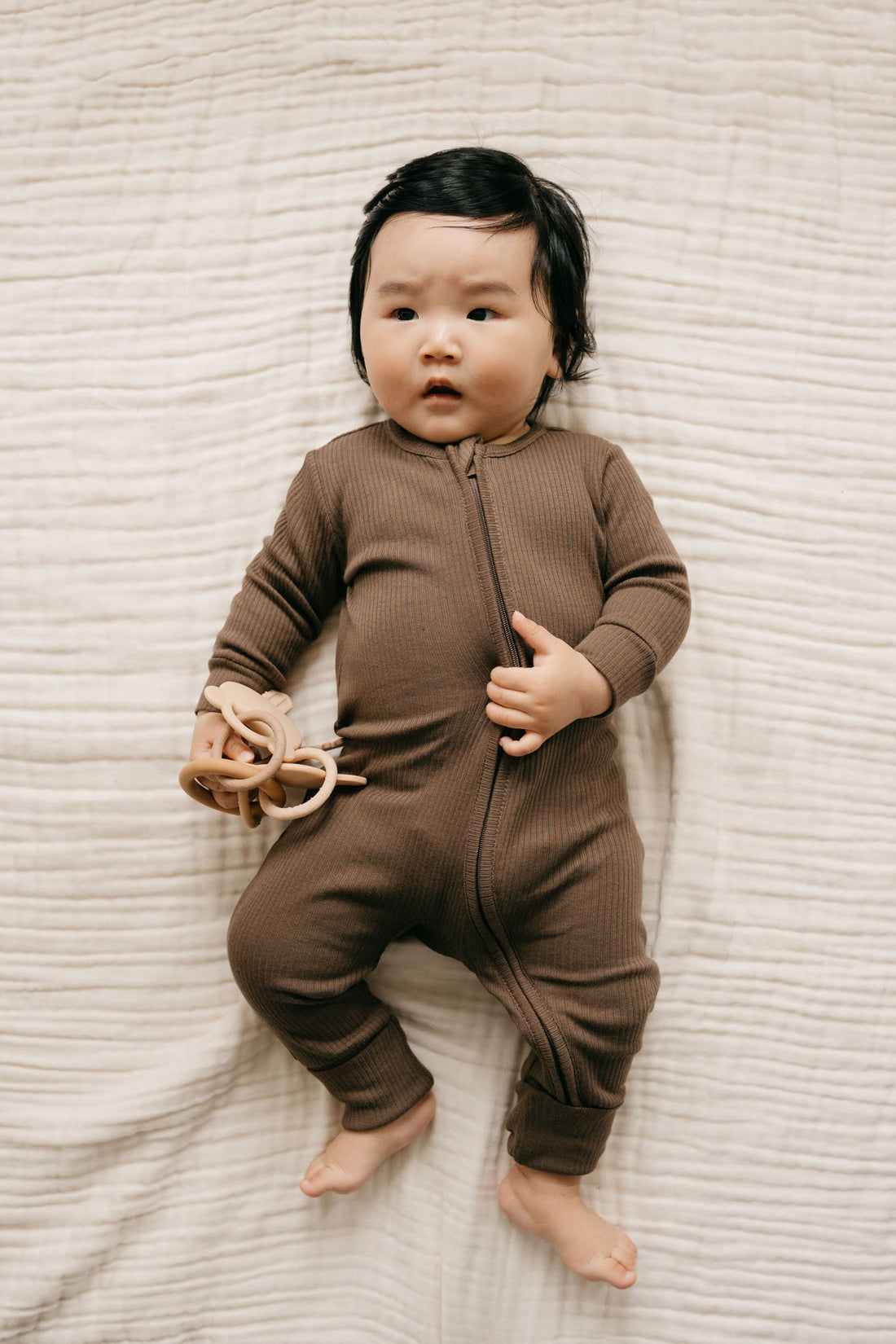 Organic Cotton Modal Frankie Onepiece - Cocoa Childrens Onepiece from Jamie Kay NZ