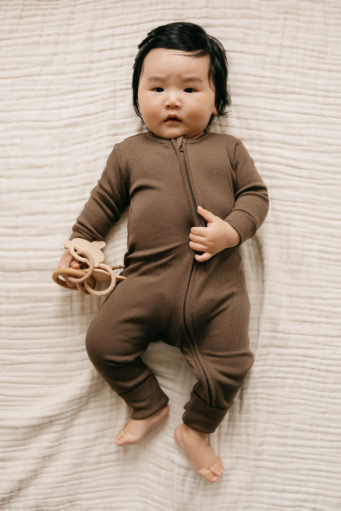 Organic Cotton Modal Frankie Onepiece - Cocoa Childrens Onepiece from Jamie Kay NZ