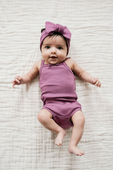 Organic Cotton Modal Singlet Bodysuit - Grape Childrens Bodysuit from Jamie Kay NZ