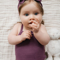 Organic Cotton Modal Singlet Bodysuit - Elderberry Childrens Bodysuit from Jamie Kay NZ