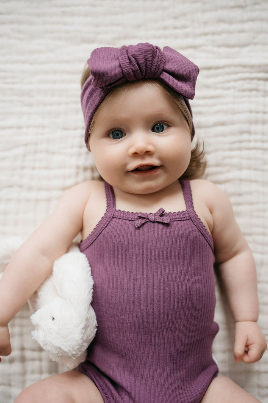 Organic Cotton Modal Lilian Headband - Elderberry Childrens Headband from Jamie Kay NZ