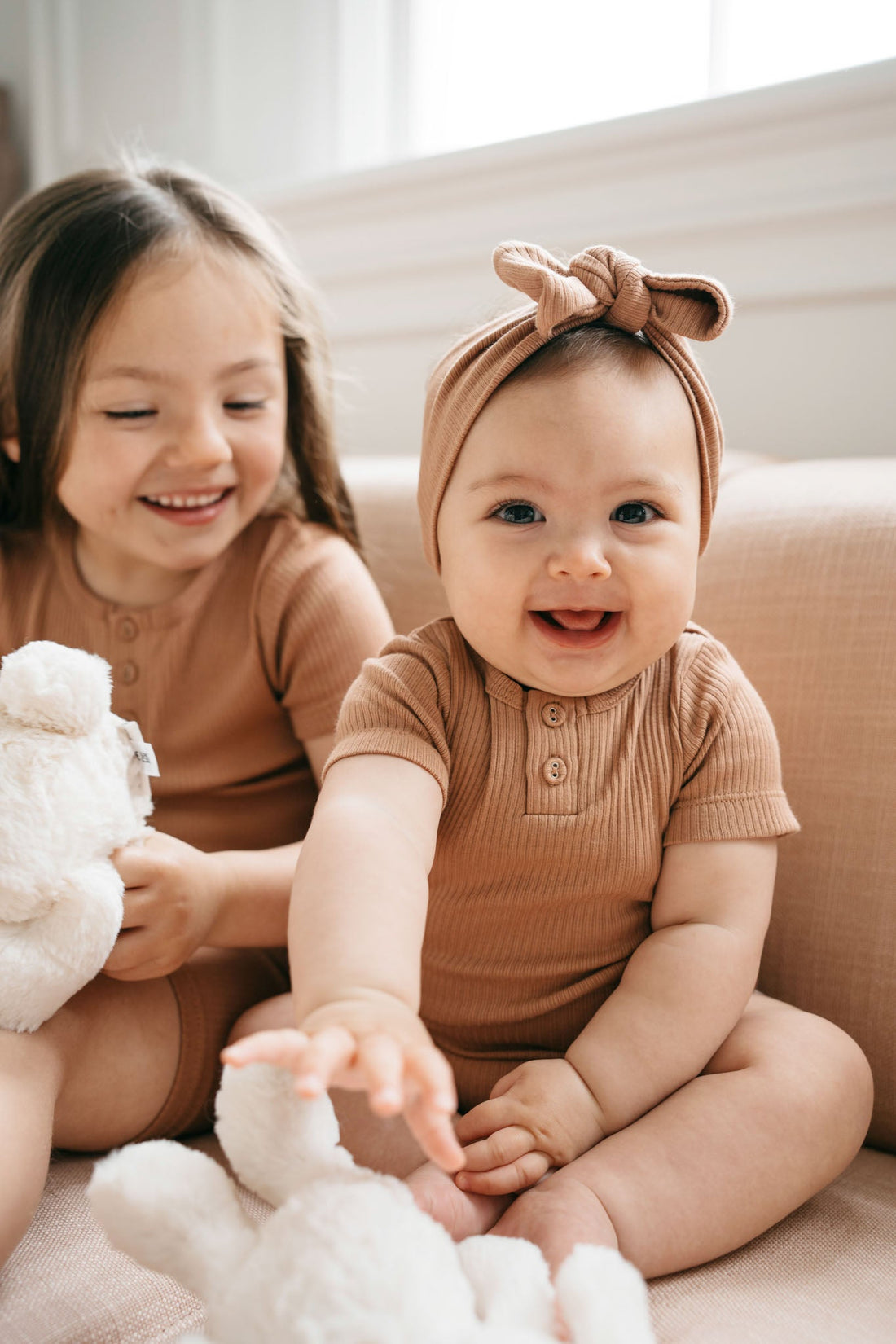 Organic Cotton Modal Darcy Rib Tee Bodysuit - Desert Childrens Bodysuit from Jamie Kay NZ