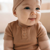 Organic Cotton Modal Darcy Rib Tee Bodysuit - Desert Childrens Bodysuit from Jamie Kay NZ