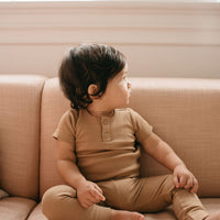 Organic Cotton Modal Darcy Rib Tee Bodysuit - Honeycomb Childrens Bodysuit from Jamie Kay NZ