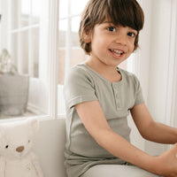 Organic Cotton Modal Henley Tee - Willow Childrens Top from Jamie Kay NZ
