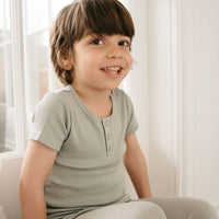 Organic Cotton Modal Henley Tee - Willow Childrens Top from Jamie Kay NZ