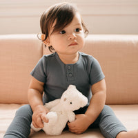 Organic Cotton Modal Darcy Rib Tee Bodysuit - Stormy Night Childrens Bodysuit from Jamie Kay NZ