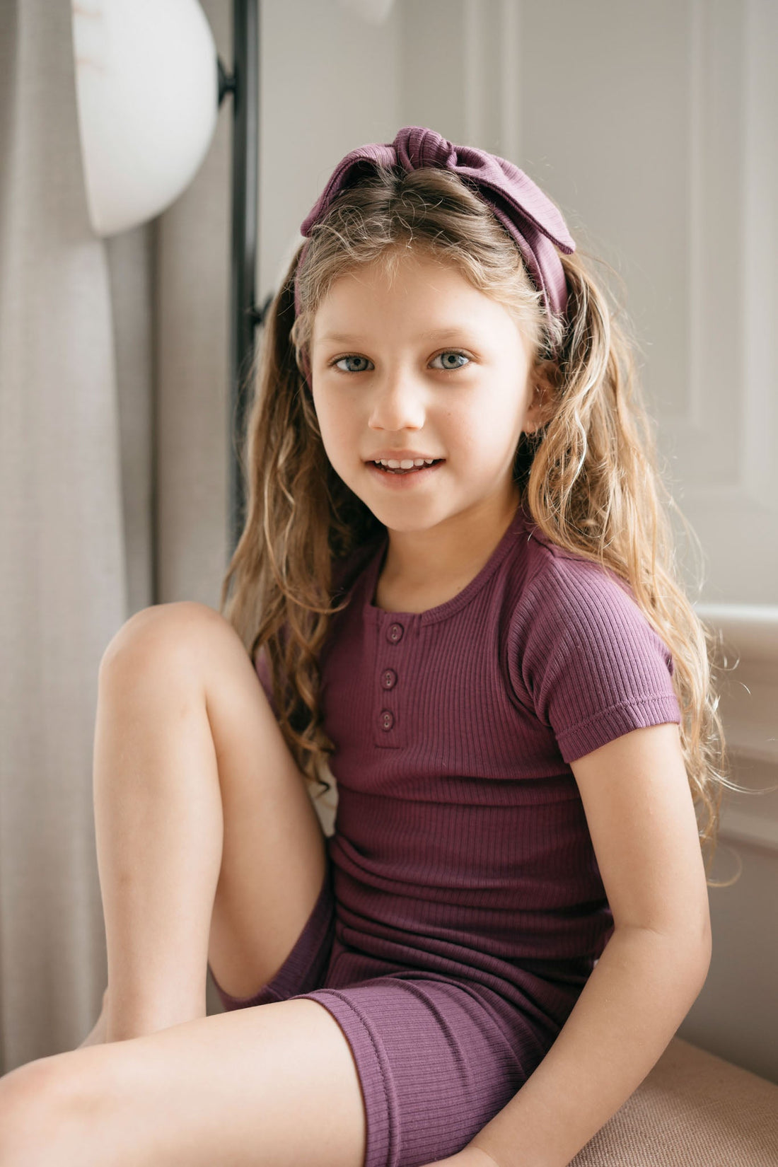 Organic Cotton Modal Elisa Bike Short - Elderberry Childrens Short from Jamie Kay NZ