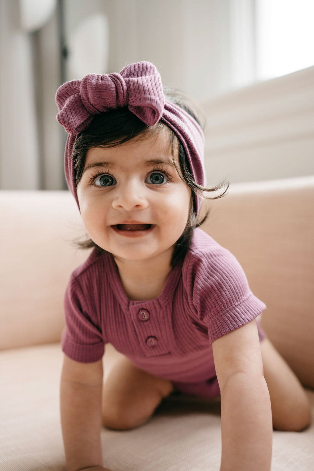 Organic Cotton Modal Lilian Headband - Grape Childrens Headband from Jamie Kay NZ