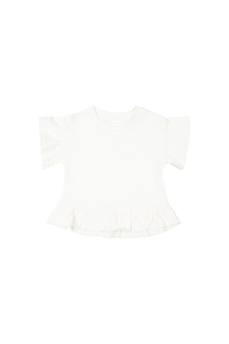 Pima Cotton Courtney Ruffle Top - Cloud Childrens Top from Jamie Kay NZ