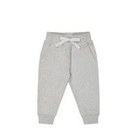 Organic Cotton Jalen Track Pant - Light Grey Marle Childrens Pant from Jamie Kay NZ