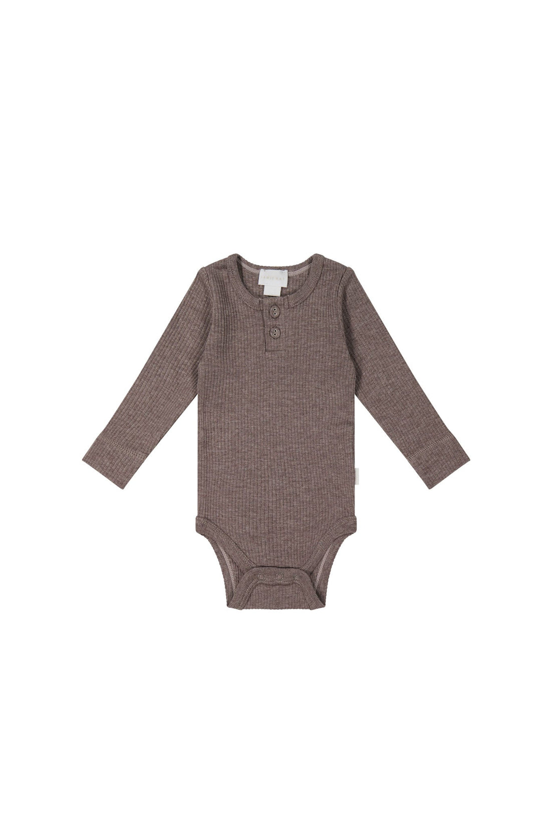 Organic Cotton Modal Long Sleeve Bodysuit - Truffle Marle Childrens Bodysuit from Jamie Kay NZ